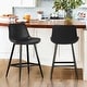 preview thumbnail 1 of 9, LUE BONA Metal Frame Bar Stools Counter Height Stools with Faux Leather Seat (Set of 2) Black-24in. - Counter Height