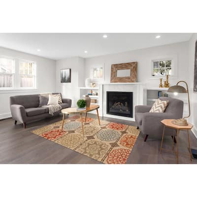 Home Decor EORC Hand-Tufted Wool Camellia Rug Elegant Ivory Area Rug for Living Room, Bedroom, Office, & Home Décor