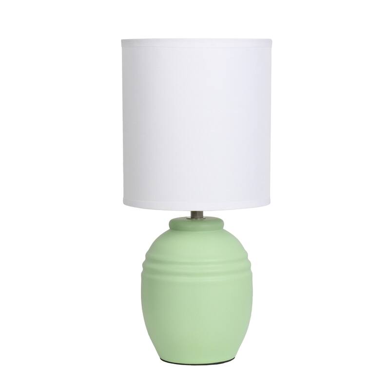 Mini Classic Jar Ceramic Table Lamp with White Drum Shade - 19.5" - Sage Green