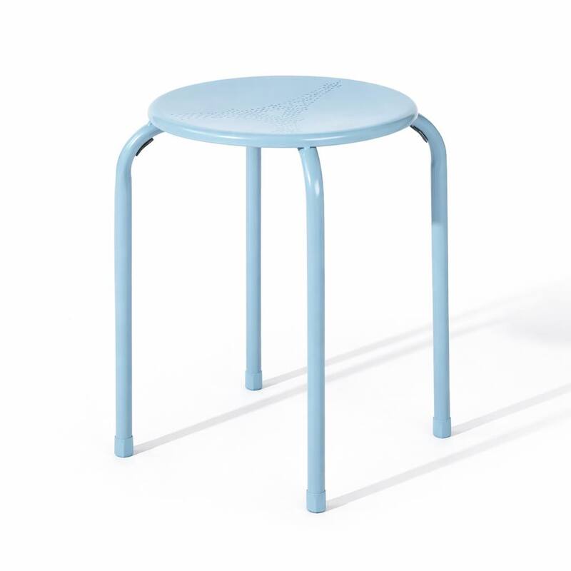 FurnitureR Metal Round Stool Set of 4/6 Stackable Backless Stools for Kitchen Home