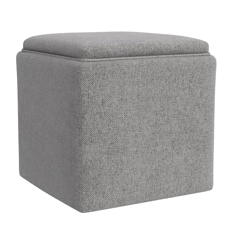 HomePop Storage Ottoman with Tray Top