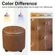 preview thumbnail 14 of 49, Adeco Faux Leather Round Storage Ottoman with Tufted