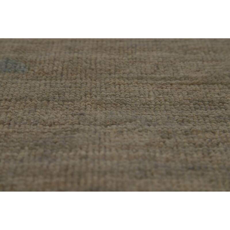 Hand Knotted Oriental 100% Wool Carpet Transitional All-Over Greys & Charcoal Oushak Area Rug - 14' 8'' X 12' 3''