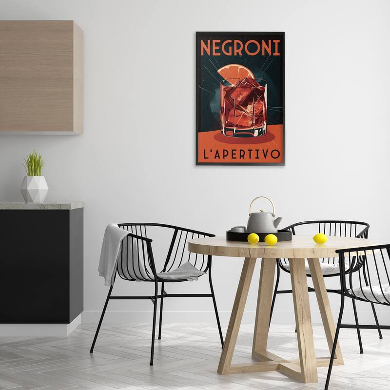 Stupell Vintage Midcentury Negroni Drink Framed Giclee Art Design By Andreas Magnusson