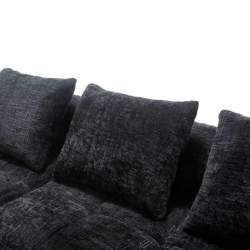 98.42" Modular L-Shaped Sofa with Chaise, Side Pockets, No Compression