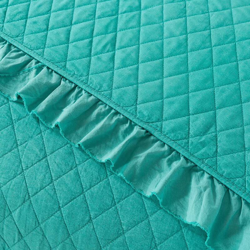 3 Piece Ruffle Quilt Set Lightweight Bedspreads Coverlet