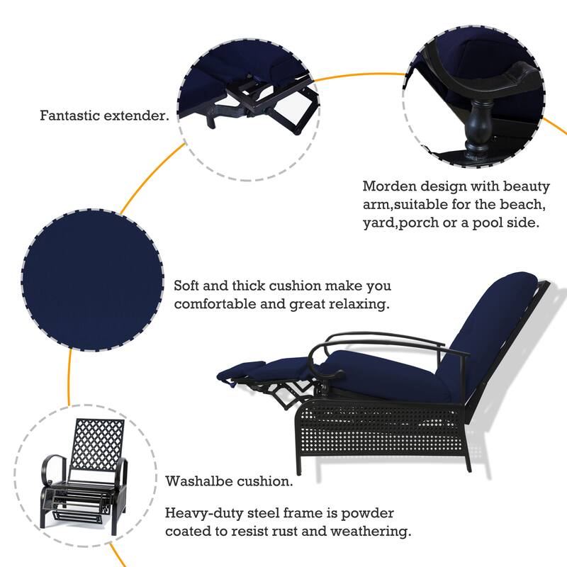 Kozyard Adjustable Patio Reclining Lounge Chair