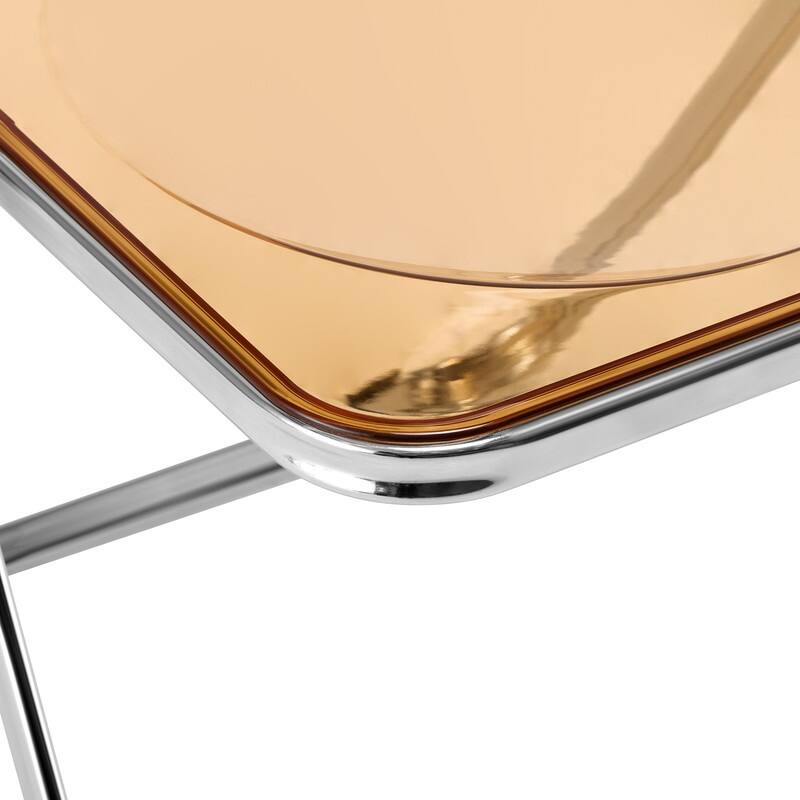 Lawrence Modern Clear Acrylic Transparent Folding Chair with Chrome Steel Frame for Condos and Apartments Set of 4 - 30"