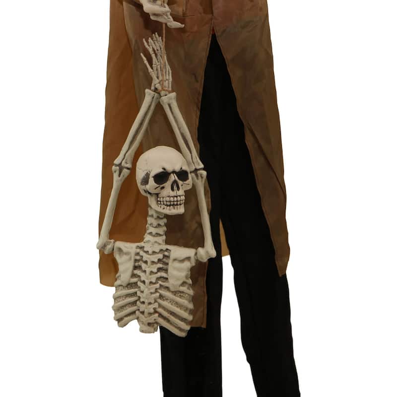 Haunted Hill Farm 5.25-ft. Poseable Animatronic Gravekeeper with Red Eyes