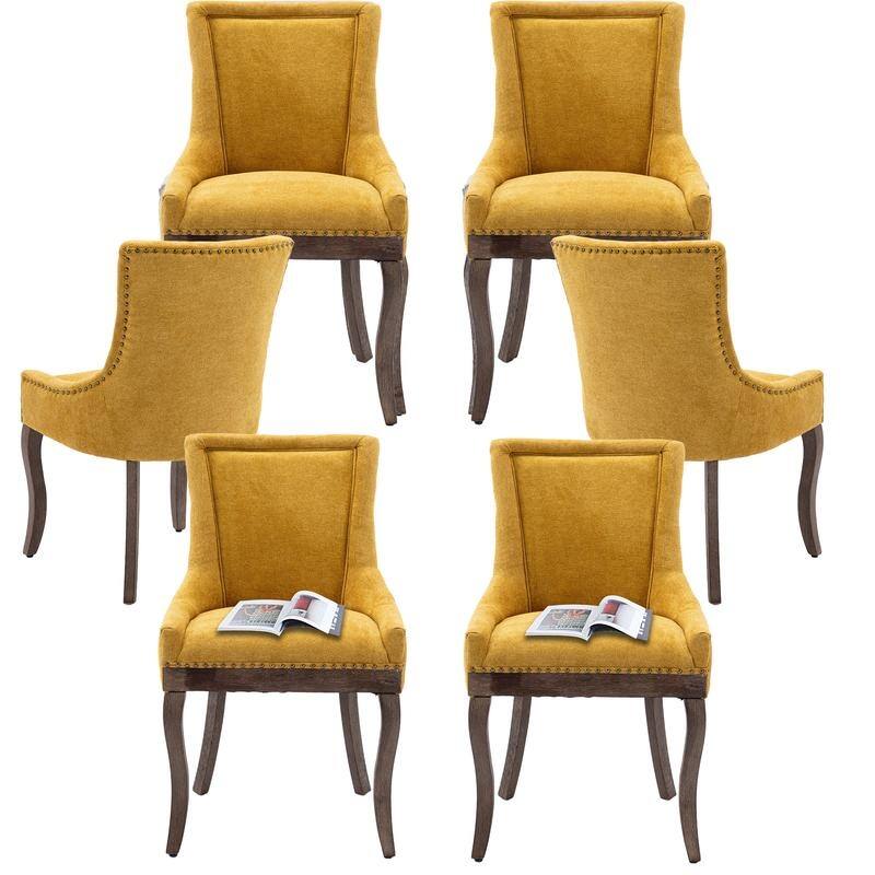 Thickened Side Dining Chair with Solid Wood Legs Set of 2
