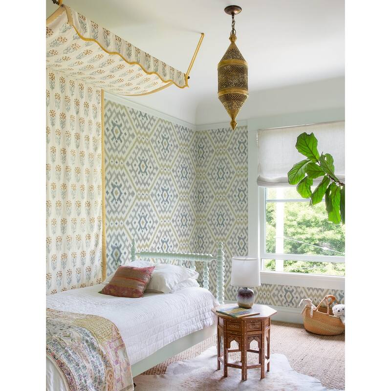 A-Street Prints Solola Chartreuse Ikat Wallpaper