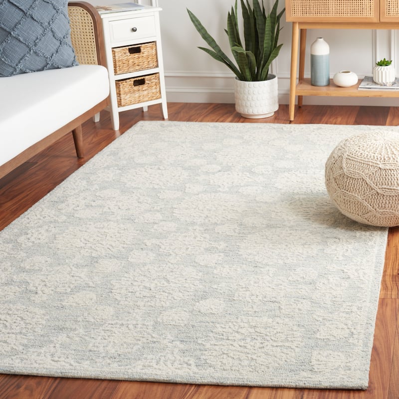 SAFAVIEH Handmade Ebony Muireall Modern Wool Rug - 6' x 9' - Ivory/Light Grey