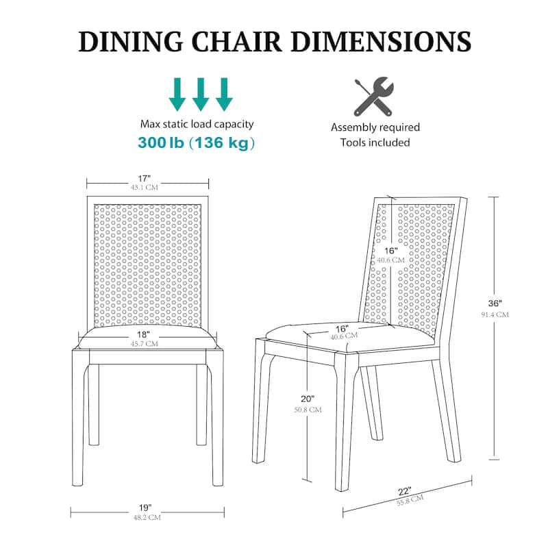 Madison Park Ashe Natural Dining Chair set of 2