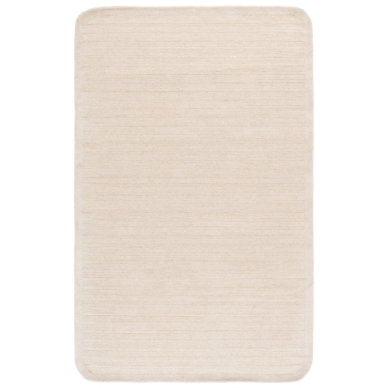 SAFAVIEH Handmade Ebony Sawako Wool Rug - 4' x 6' - Beige/Ivory