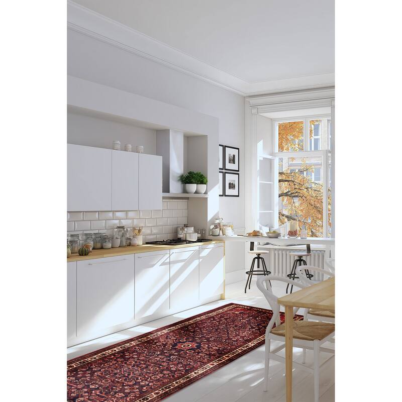 ECARPETGALLERY Hand-knotted Andelz Dark Navy Wool Rug - 3'4 x 10'8