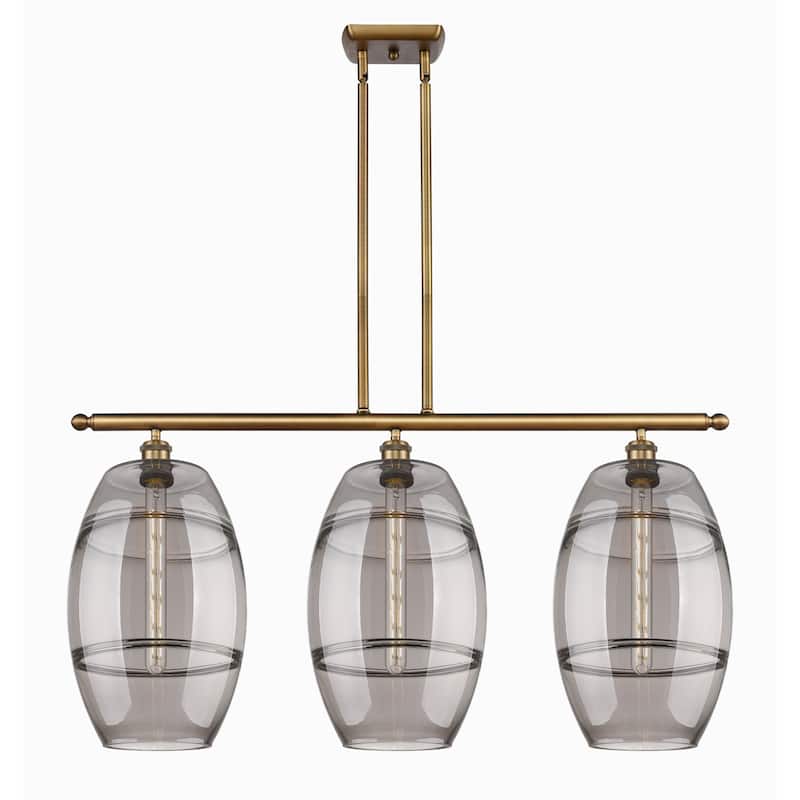 Innovations Lighting 516-3I-19-37 Vaz Linear Vaz 3 Light 37" Wide - Brushed Brass / Smoked