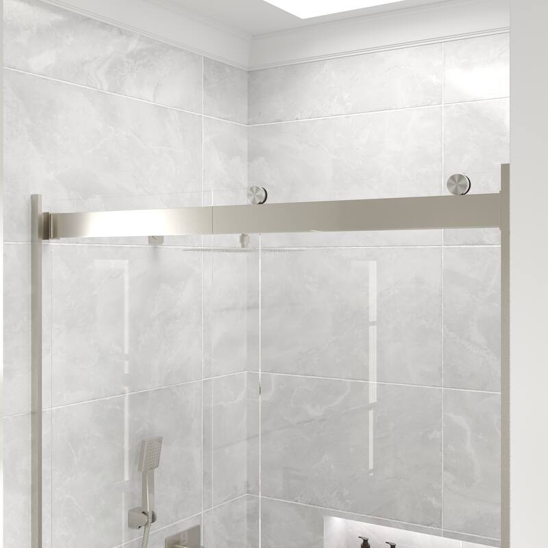Eviva Glide Sliding Frameless Shower Door with Tempered Glass