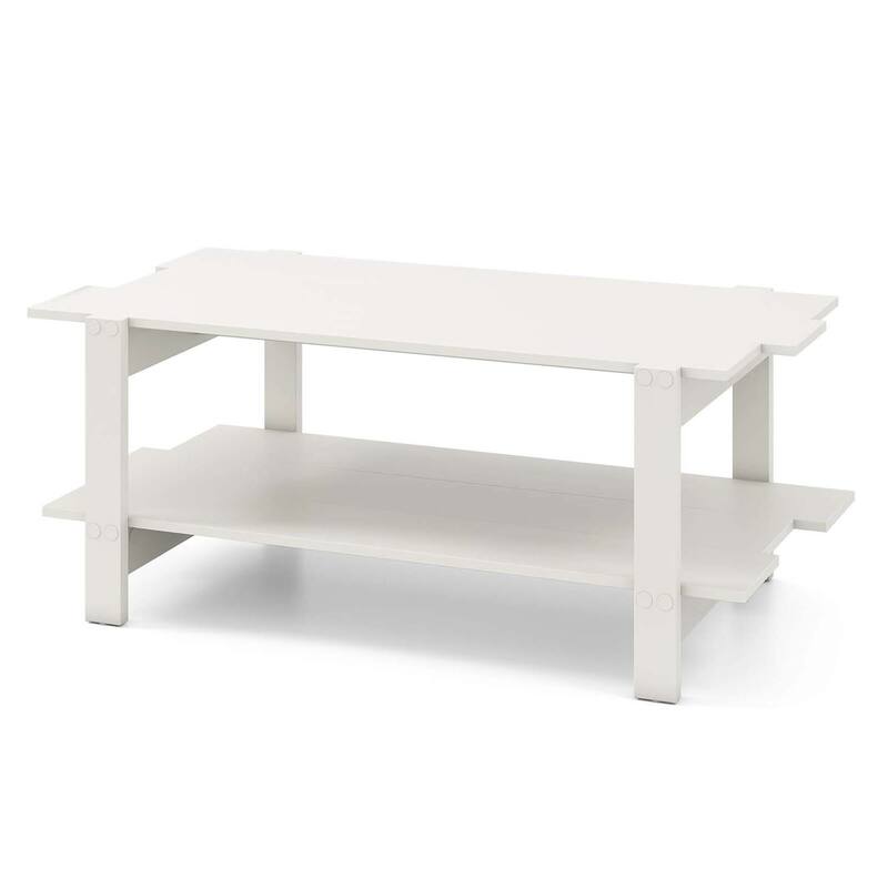 Wood Coffee Table Modern Center Table Rectangular Living Room Table - Walnut