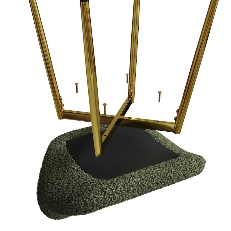 GDFStudio - Calrix Minimalist Teddy Velvet Upholstered Dining Chair Set, Sturdy Golden Metal Legs & Sculpted Backrest, Set of 2