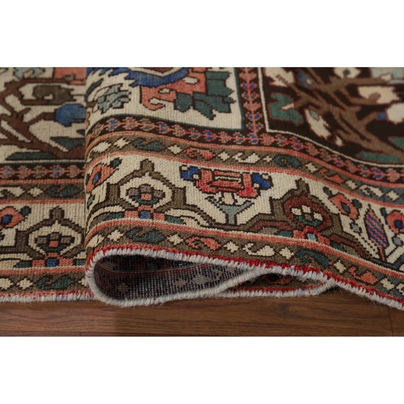 Traditional Bakhtiari Vintage Persian Rug Hand-Knotted Wool Carpet - 6'5" x 9'7"