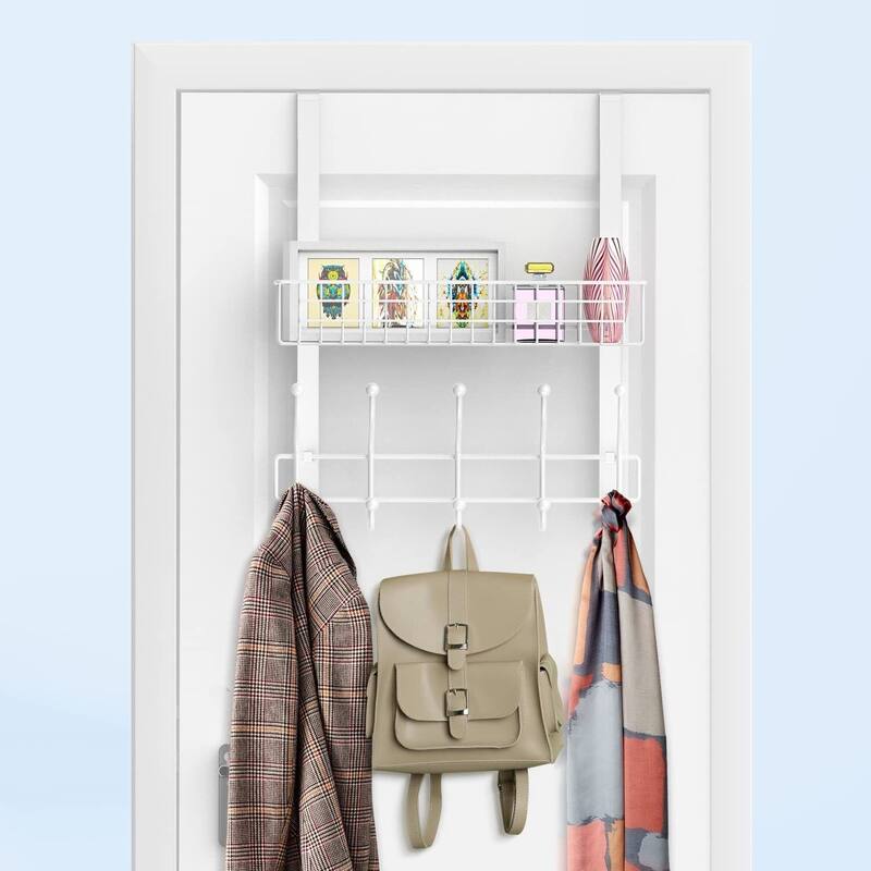 Over The Door Shelf Organizer with 5 Hook