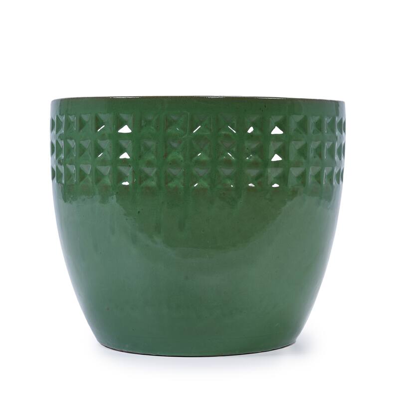 Anmytek Handmade Ceramic Planter Set of 3 for Orchids Succulents