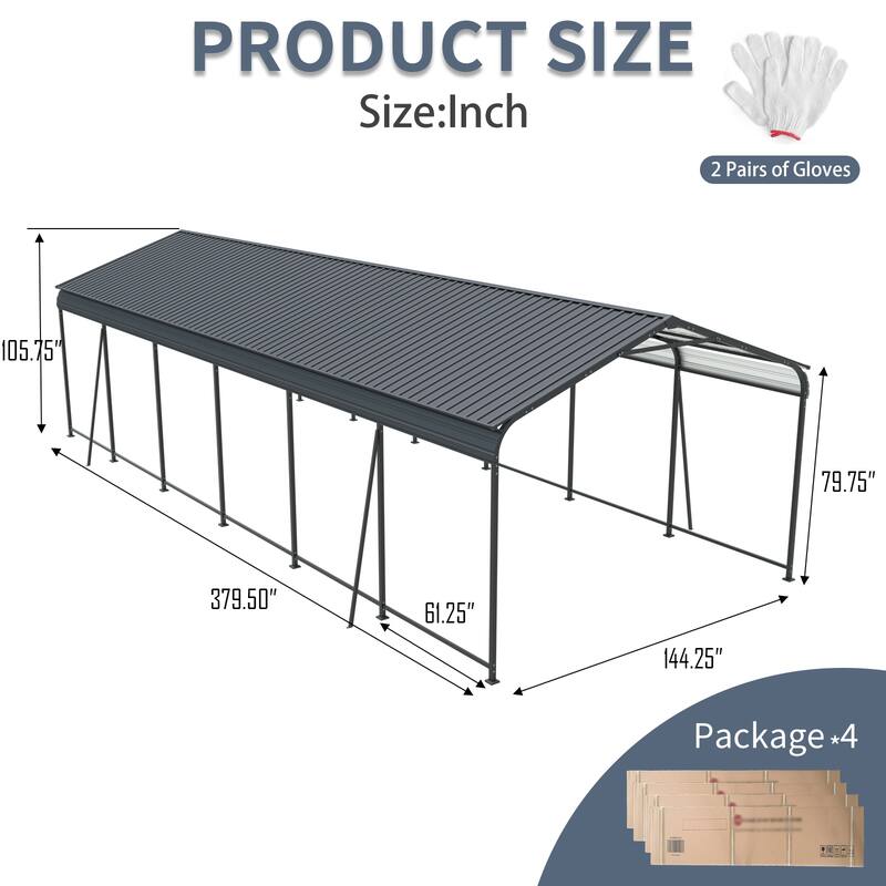 Heavy-Duty Galvanized Steel Carport‌ – Industrial-Grade Metal Shelter for Cars & Trucks with Corrosion-Resistant Frame