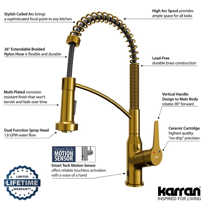 Karran Scottsdale Touchless Single-Handle Pull-Down Sprayer Kitchen Faucet