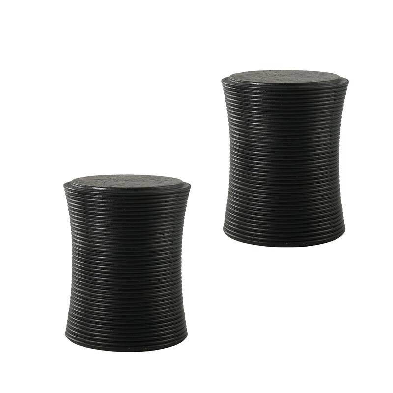 COSIEST Outdoor Black Concrete Side Table
