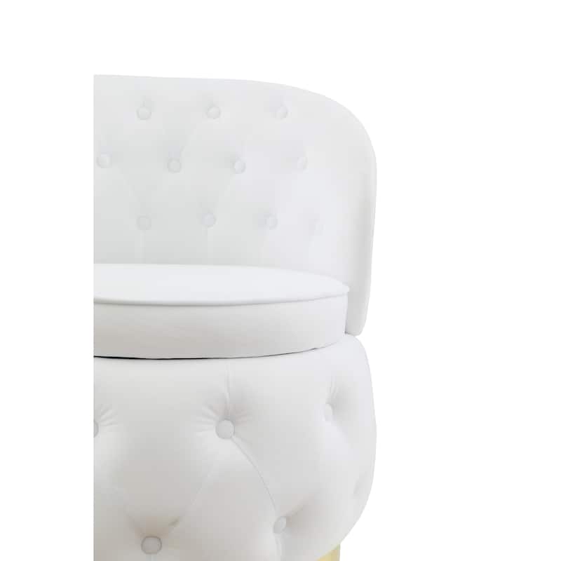 25.2" Velvet Swivel Barrel Chair with Storage