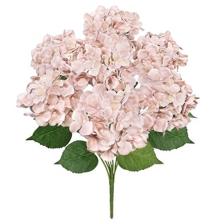 Set of 2 Deluxe Natural-Look Blush Beige Artificial Hydrangea Flower ...