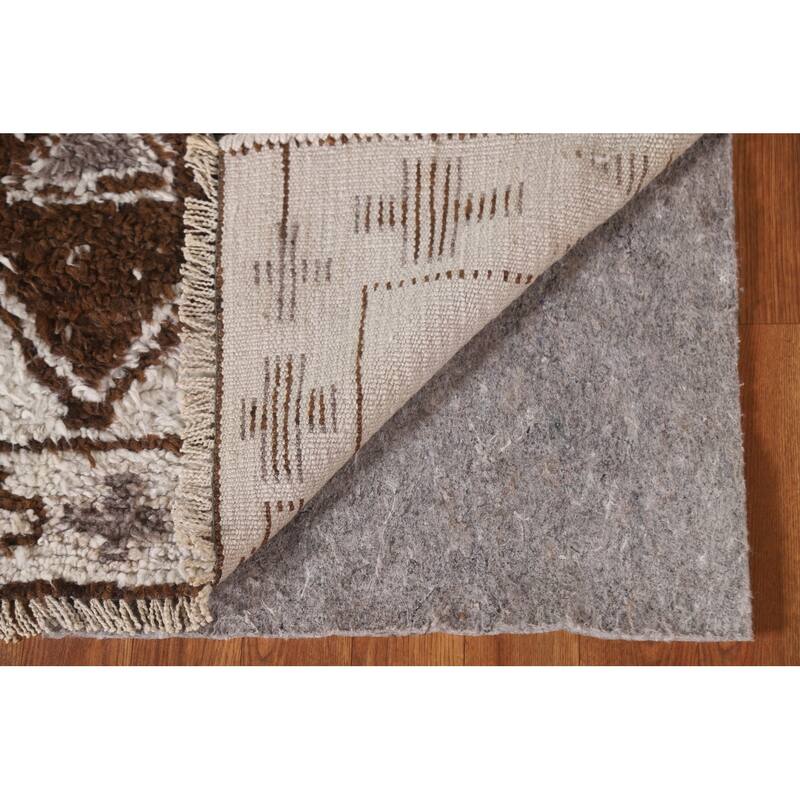 Natural Dye Beige Anatolian Turkish Runner Rug Handmade Wool Carpet - 3'6"x 10'11"