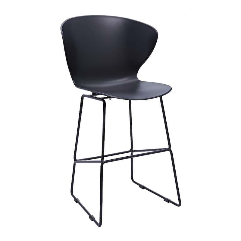 Set of 2 Contemporary Plastic Counter Height Bar Stools