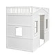 preview thumbnail 3 of 12, White Twin Size Solid Wood House Loft Bed With Ladder for Kids, Boys and Girls, Bedroom