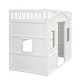 preview thumbnail 3 of 12, White Twin Size Solid Wood House Loft Bed with Ladder