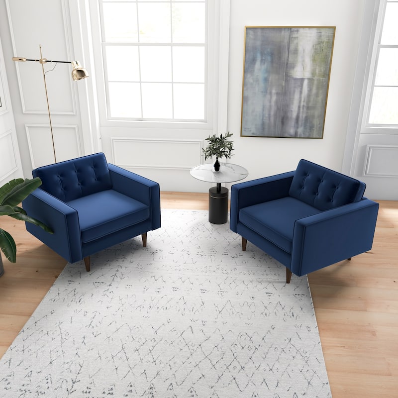 Koda Mid Century Velvet Lounge Chair (Set of 2)