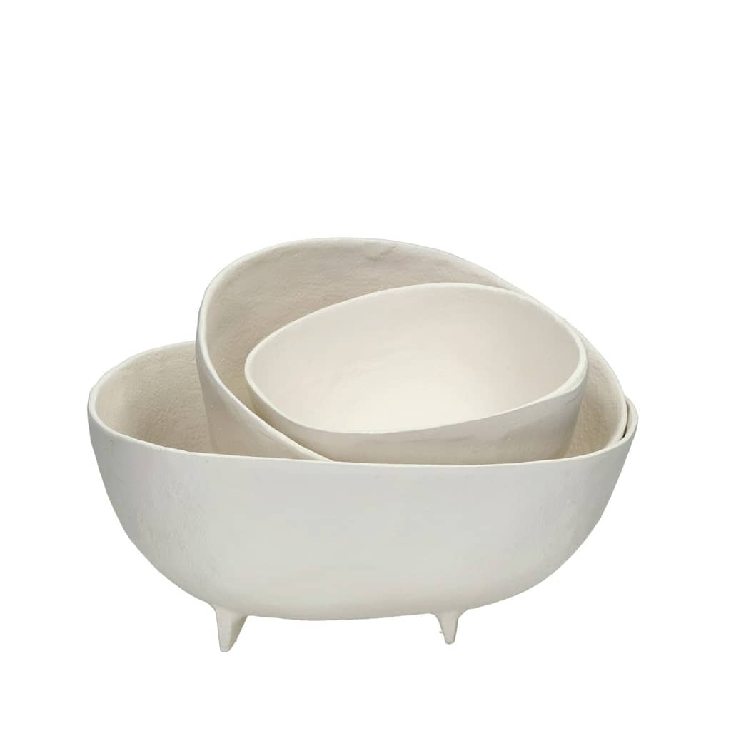 Trulli Set of 3 Off-White Aluminium Bowls