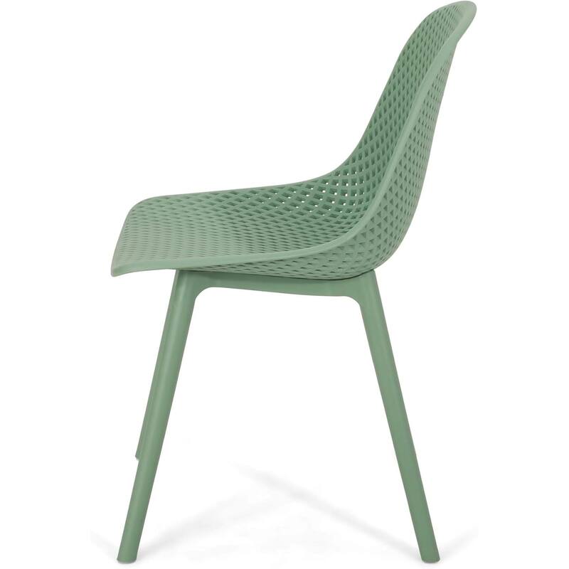 Roomfitters Modern Perforated Dining Chairs (Set of 4), Sleek Lightweight Design for Indoor Outdoor Spaces