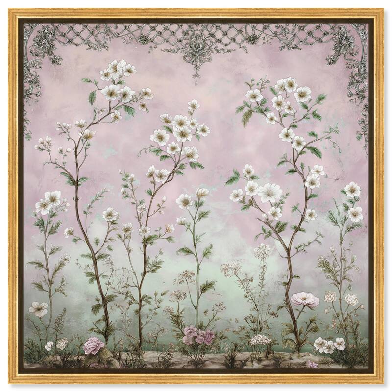 Floral Frieze in Fade Canvas by Art Remedy - 30" x 30" - Gold
