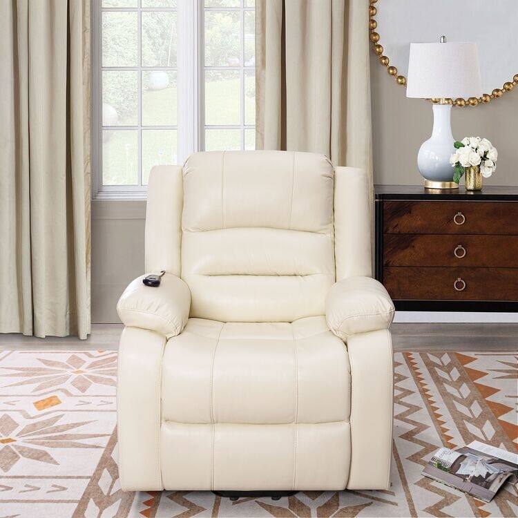 Electric Power Lift Recliner Chair Sofa, Remote Controlled Power Lift Chair, Comfortable Power Lift Recliners for Elderly - Electric Cream