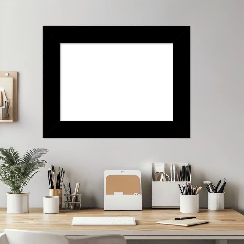 Amanti Art Basic Black Framed Dry Erase Magnetic Board