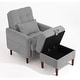 preview thumbnail 44 of 59, Adjustable Backrest Lounge Accent Chair Set with Storage Ottoman