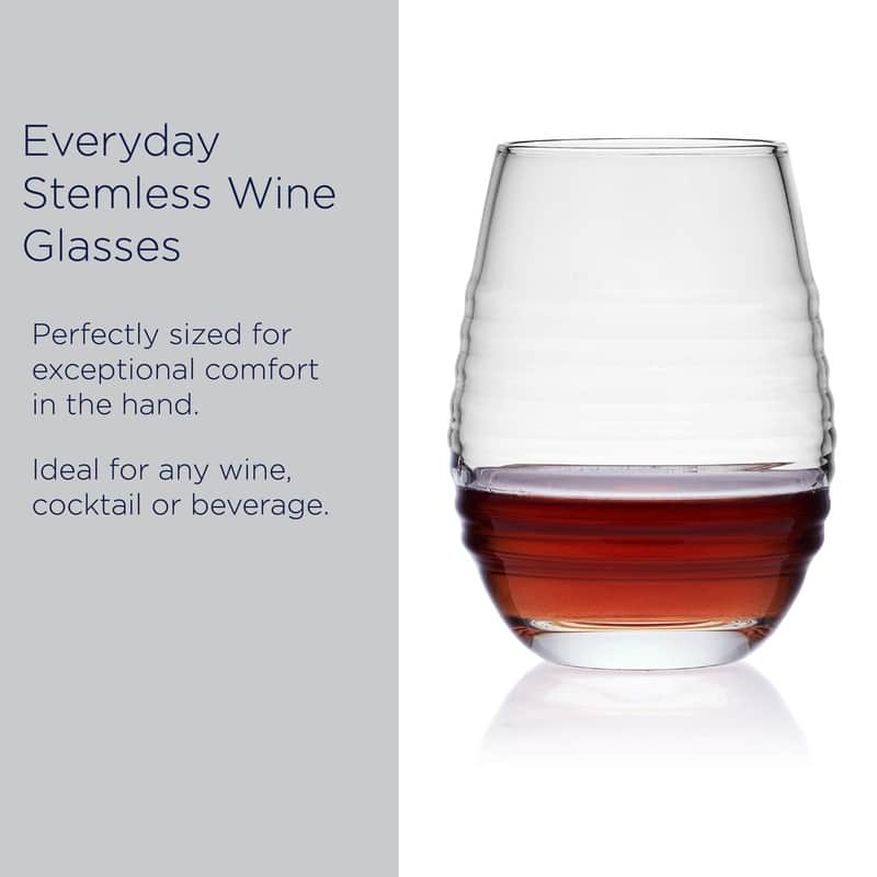 Mikasa Set of 4 Ciara Stemless Wine Glasses, 18 Oz