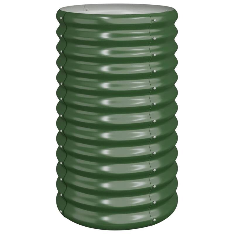 vidaXL Garden Planter Green Powder-coated steel Durable - 15.7 x 15.7 x 14.2 in