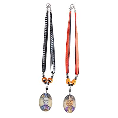 Haunted Pendant Necklace A/2 - Black - Set of 2