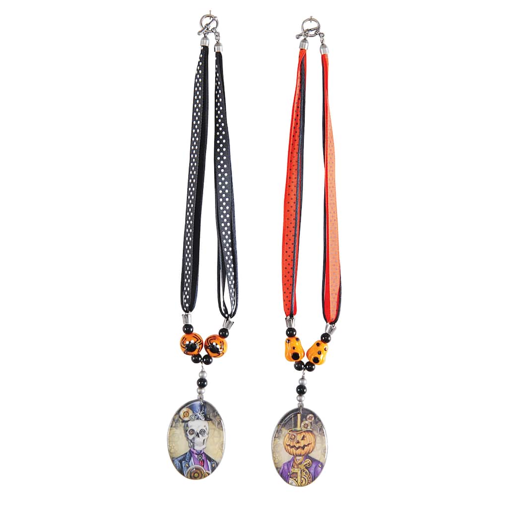 Haunted Pendant Necklace A/2 - Black - Set of 2