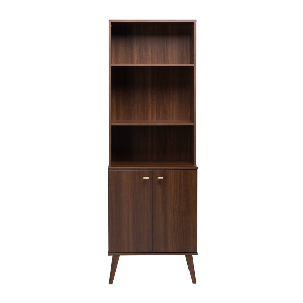 Prepac Milo Mid-Century Modern Tall Bookcase with Adjustable Shelves - 23.75 in. W x 72 in. H x 16 in. D