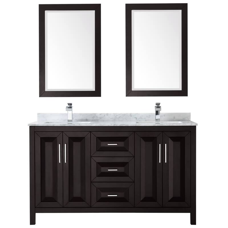 Wyndham Collection Daria 60" Free Standing Double Vanity Set with MDF