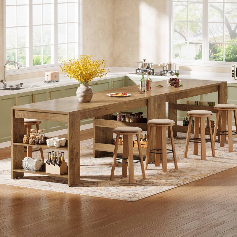 63-Inch Kitchen Island with Storage