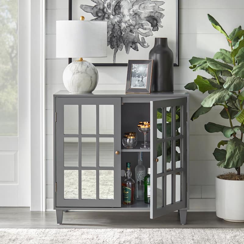 Lifestorey Matteo Double Door Mirrored Cabinet